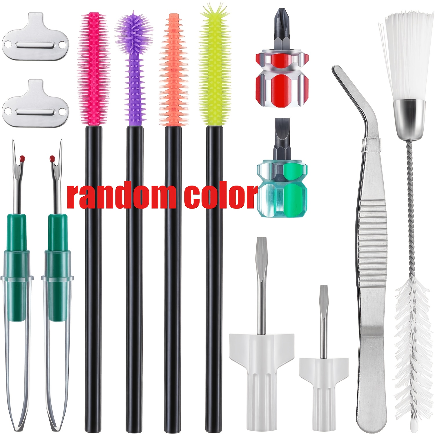 TEMU 14pcs Sewing Machine Cleaning Kit, Tools Include Tweezers, Double Headed Brush, Screwdriver, Seam , Brush For Repair And Cleaning Machine Sewing