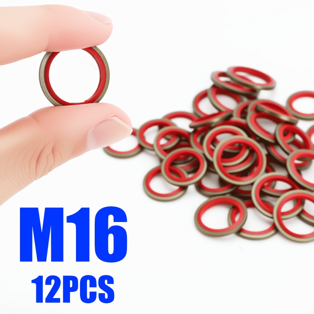 TEMU Guarnizioni in gomma premium per tappo di scarico olio - 12 pezzi ciascuna per M12 M14 M16, guarnizioni sostituibili a di perdite, vestibilit�