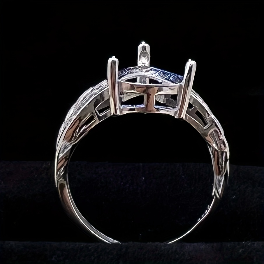 925 Silver Adjustable Ring w/Pendant 5A CZ DIY Charm Birthdays Weddings