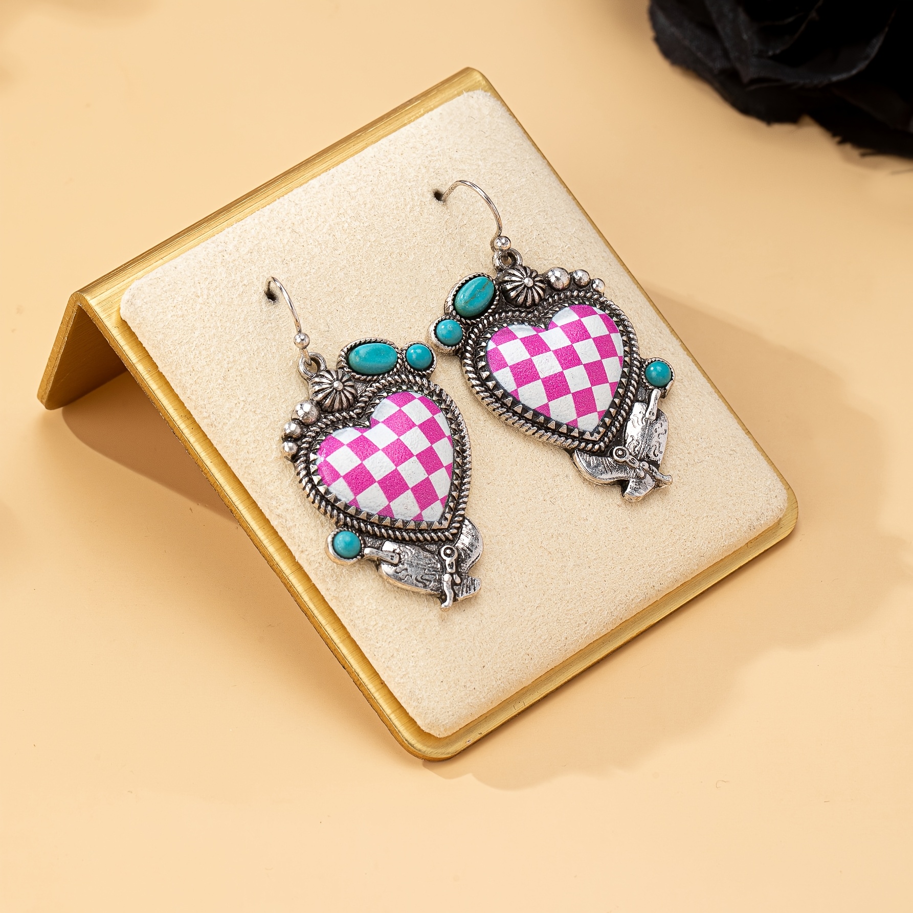 

Women' Inlaid Turquoise Print Earrings