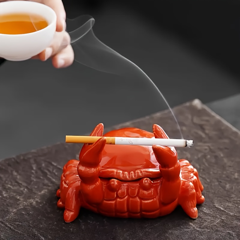 crab cigarette holder 1pc crab ashtray red ceramic cigarette tray realistic claw