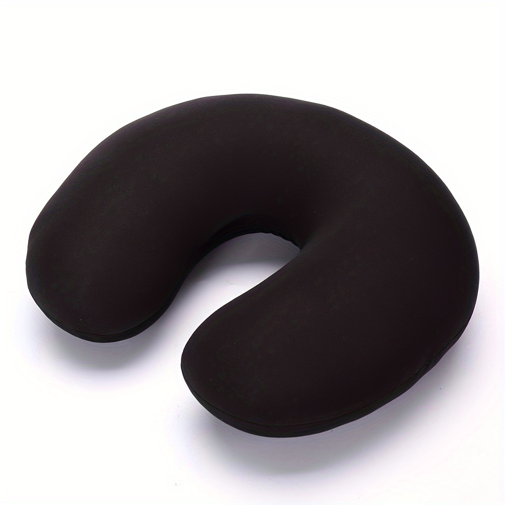 

Ergonomic Travel Pillow With Memory Foam - Black, Modern Design, Suitable For All Seasons, Machine Washable, Anti-allergenic, Great For Multi-position Sleeping