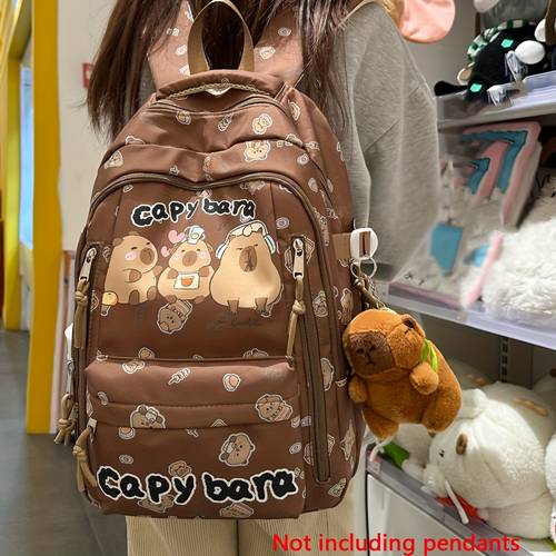 back to school special backpack high aesthetic capybara niche design sense casual all match shoulder bag large capacity travel bag