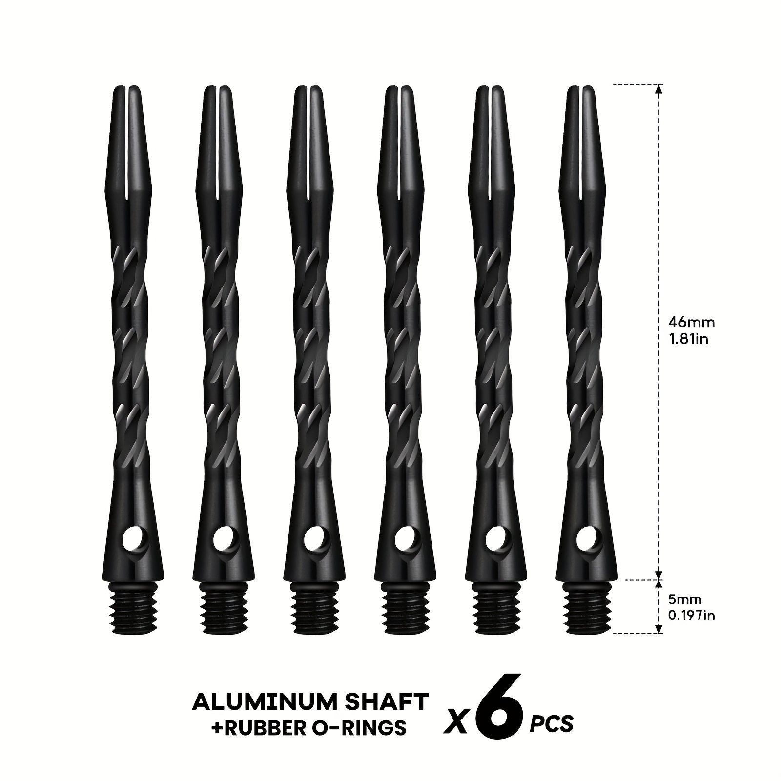 Set of Professional Dart Additions with 6 Multicolored Aluminum Shafts