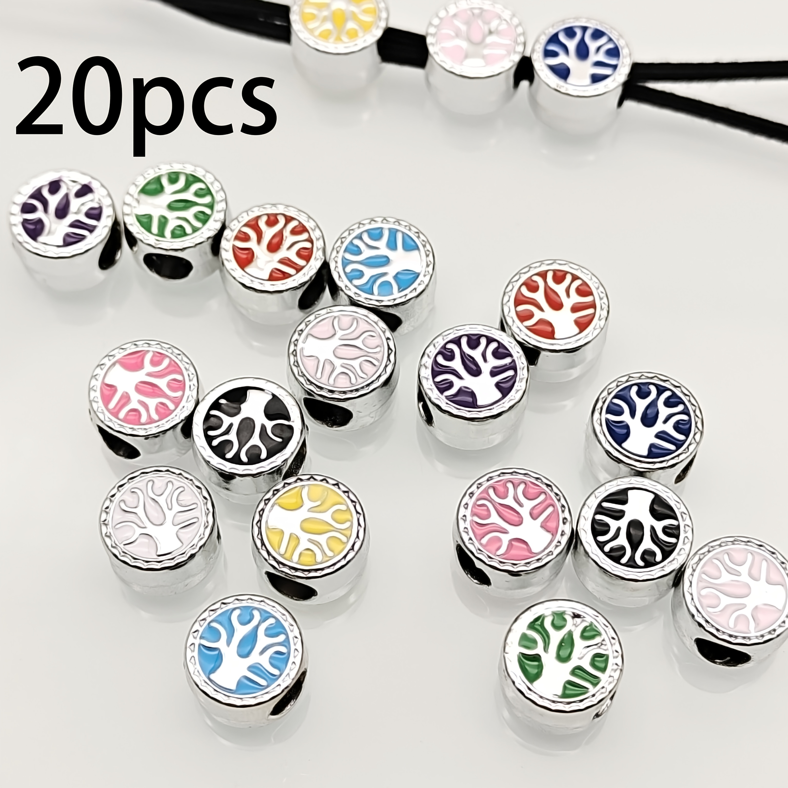 TEMU Lot de 20 perles de 10,3 mm à grand trou, perles fendues en acrylique, fournitures de loisirs créatifs, accessoires de décoration vestimentaire,