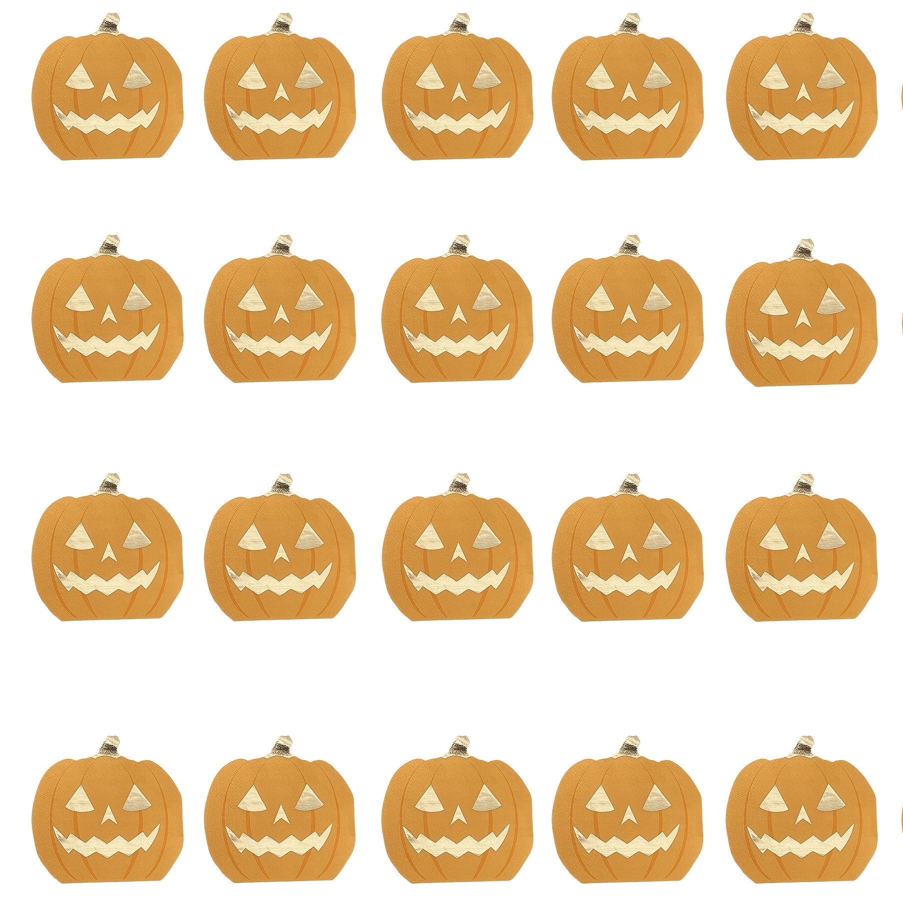 TEMU Set da 20 pezzi, Tovaglioli stampati con motivi di zucca a stampa per decorazioni di feste di Halloween, 5 pollici, carta ispessita a 3 veli,