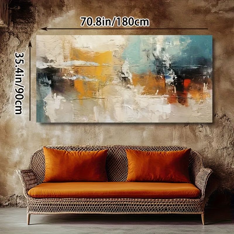 Large Abstract Texture Hand-Painted Oil Canvas - Modern Minimalist Beige Green Black White Brown Golden Turquoise Wall Art, Suitable for Living Room, Bedroom, Office Decoration - Large Wall Decoration, Housewarming Gift, Neutral Tones