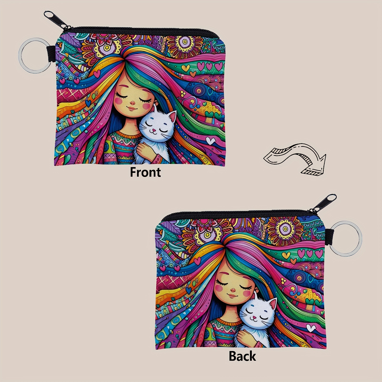 1pc A Small Purse Featuring A And A White , With A Zipper And Compact Size, Perfect For Uses, Ideal As Gifts For Women And