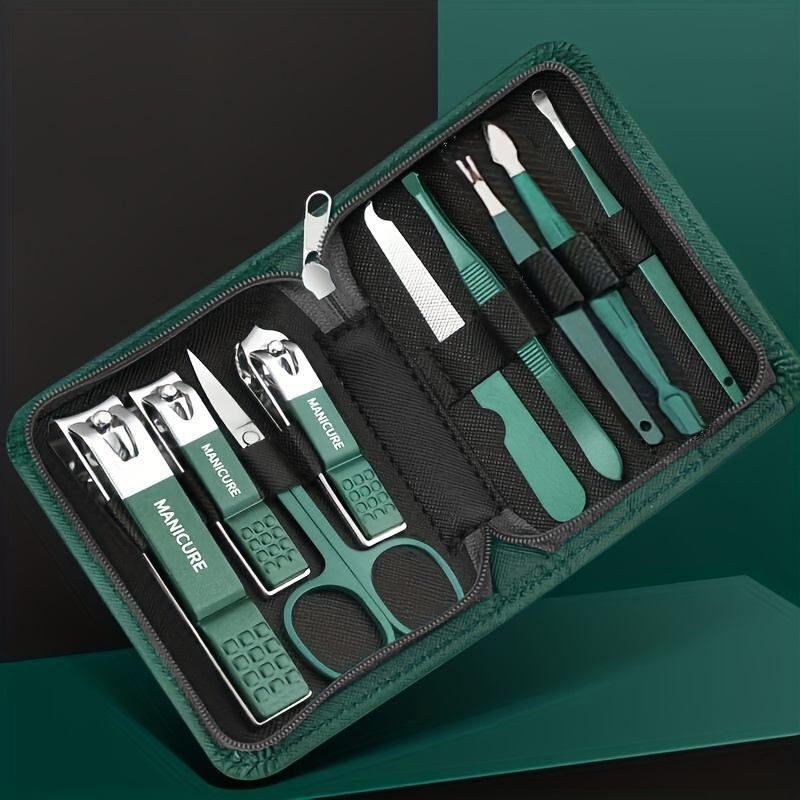 

6/9pcs Luxury Nail Clipper And Manicure Set, With Travel Box - Stainless Steel Cuticle Pliers, Hand And Foot Care Tools