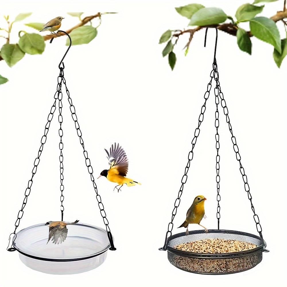 

Outdoor Hanging Bird Feeder & Bird Bath, Hanging Bird Food Tray & Bird Water Bowl, Attracting Birds