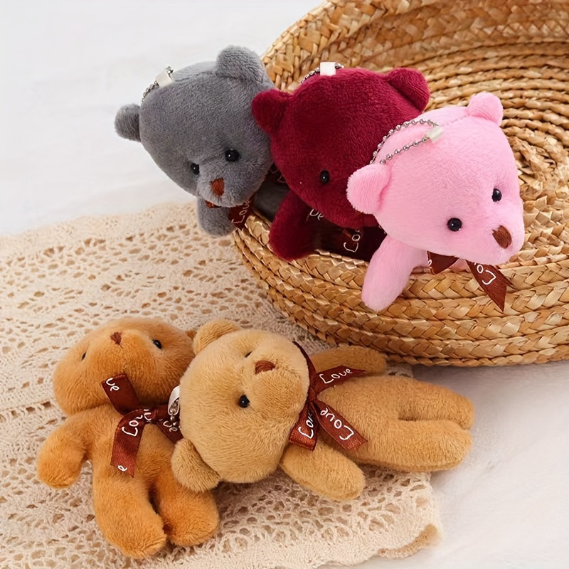 

10-piece Mini Teddy Bear Plush Toys - Soft, Cuddly Dolls For Young Youngsters, Ideal Gift Bag Accessories & Party Favors, Adorable Stuffed Animals