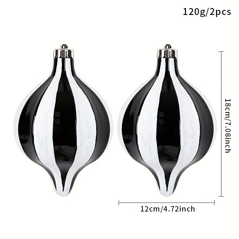 TEMU Black And White Painted Modeling Ball Christmas Tree Scene Decoration Pendant