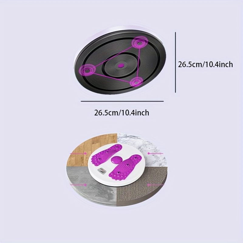 Internet Celebrity Purple 3d Exercise Yoga Twist Disc 10.4in X 10.4in X 11in (for 200kg) Dance Twist Machine Lazy Twist Machine Exercise Body Twist Disc
