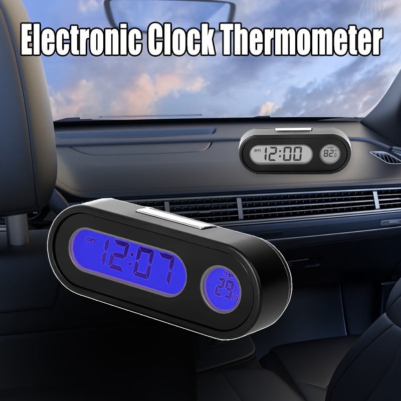 Orologio Digitale Auto 2 In 1 - Con Termometro E Retroilluminazione LED, Da Cruscotto - Foto 4