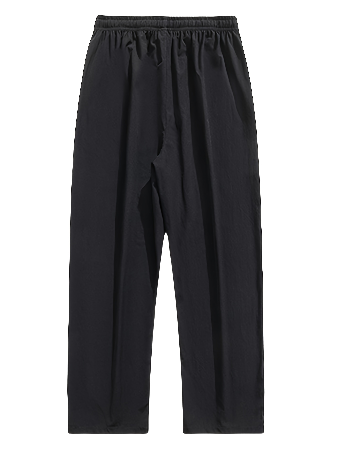 2025 Trendy Men's Spring-Summer Casual Pants, Loose Fit Joggers, Solid Color Sport Trousers, Polyester Long Pants
