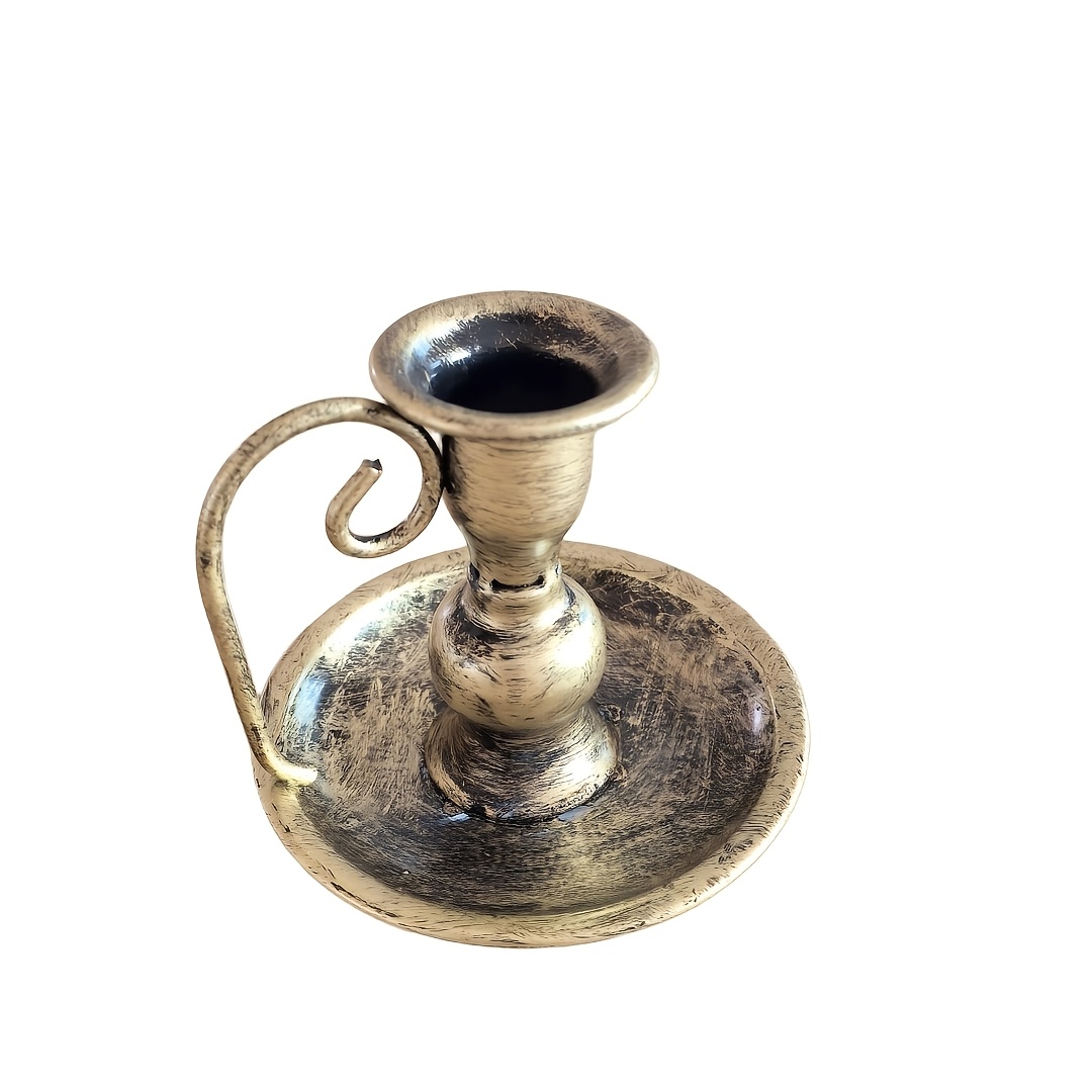TEMU 1pc/3pcs Vintage Distressed Metal Candle Holder, Featuring A Vintage-style Weathered For An Authentic Retro Ambiance. In Multiple Colors: ,