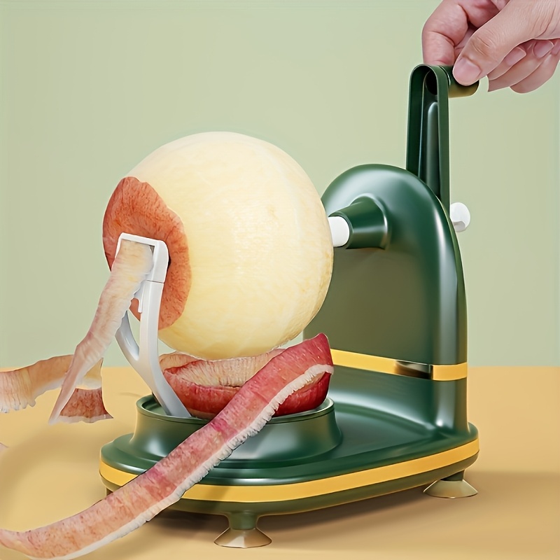 1pc hand crank automatic rotation peeler durable plastic ergonomic kitchen gadget with adjustable clamp for fruit peeling for home commercial use accessories culinary accessories vintage appliance look sturdy construction Product details 0
