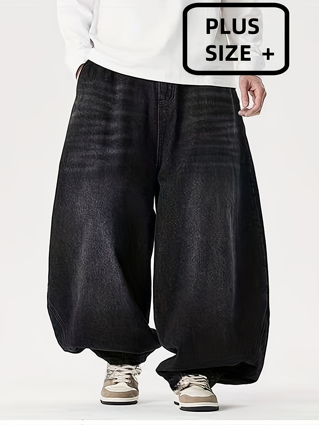 calças largas de moda para homem tamanho confortáveis Temu Portugal