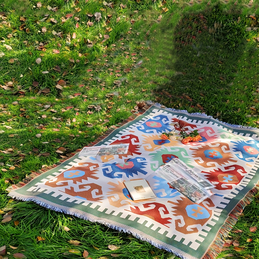 tragbare geometrische musterdecke strand gartendecke
