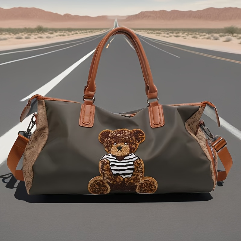 large capacity oxford travel duffle bag cute teddy bear - Temu Ukraine