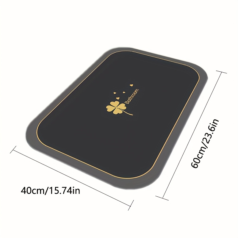 TEMU 1pc Super Absorbent Floor Mat, Suitable For Bathroom Anti Slip Absorbent Floor Mat, Diatomaceous Earth Bath Mat, Quick Drying And Soft, Carpet