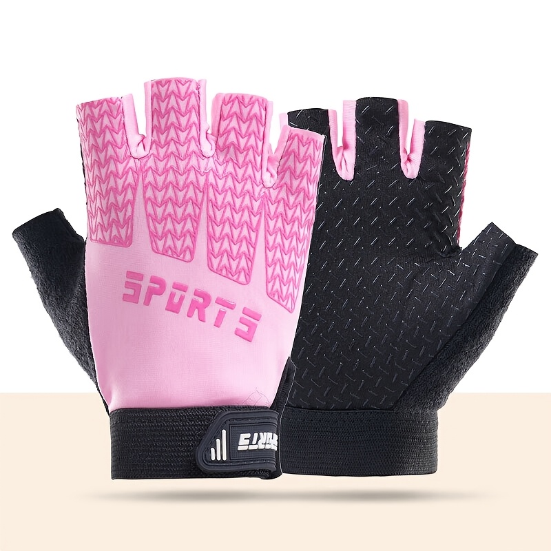 TEMU Women's Half-finger Gloves Summer Thin Uv Cycling Fitness Sports Half-finger Anti-slip Balance Bike Roller Skating Parallel Bars