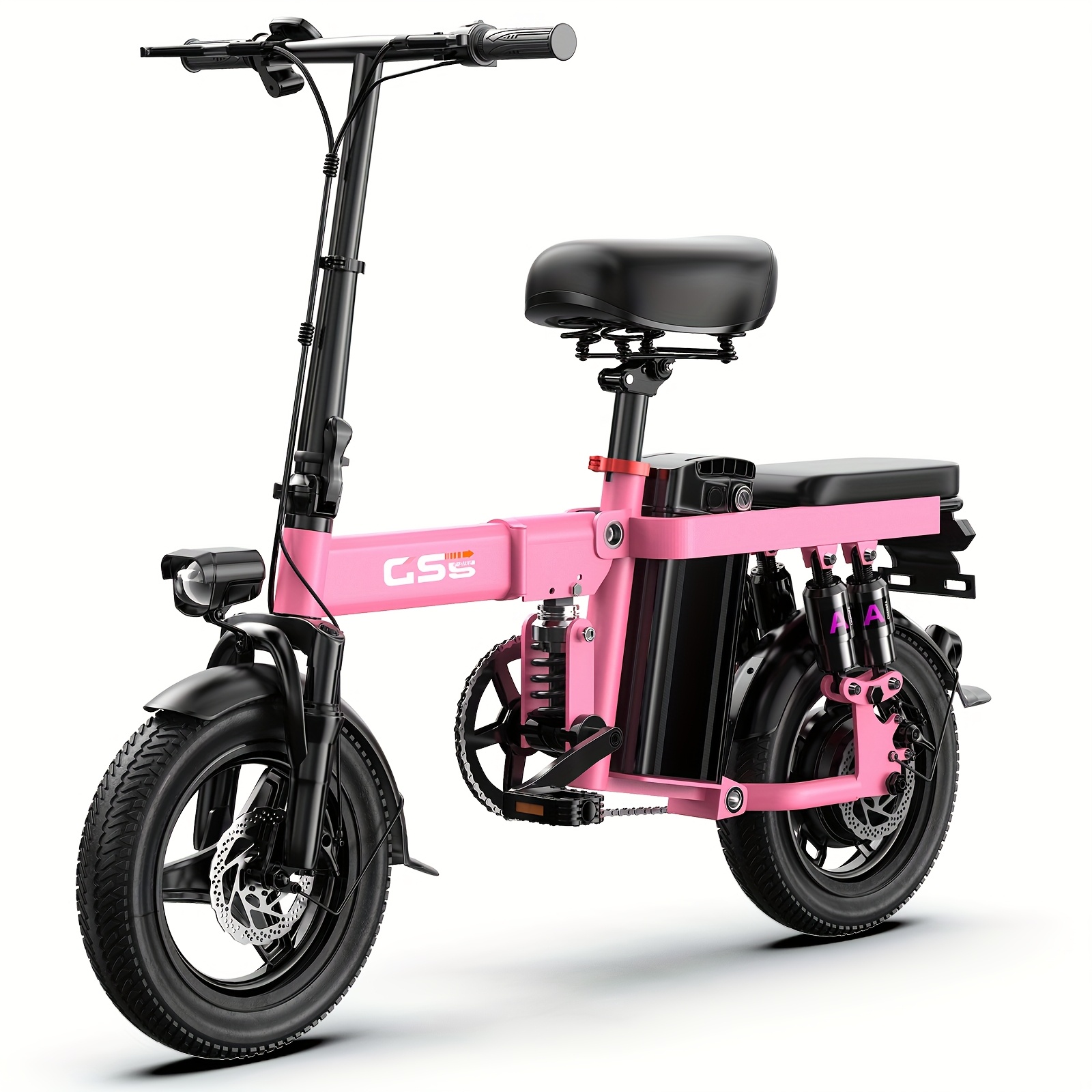 14 folding electric bike 45 miles pedal assist 48v battery Temu - Main Image