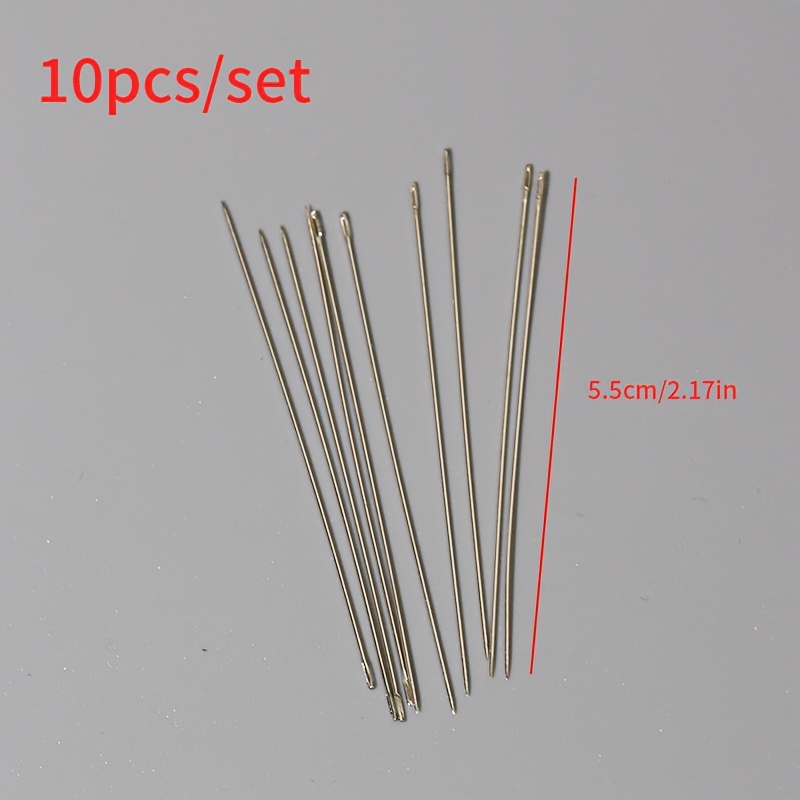 10pcs Set Of Beading Needles, Metal Sewing Needles For Jewelry Making, Diy Craft Tools For Stringing Beads And, In 2 Sizes Beading Needs