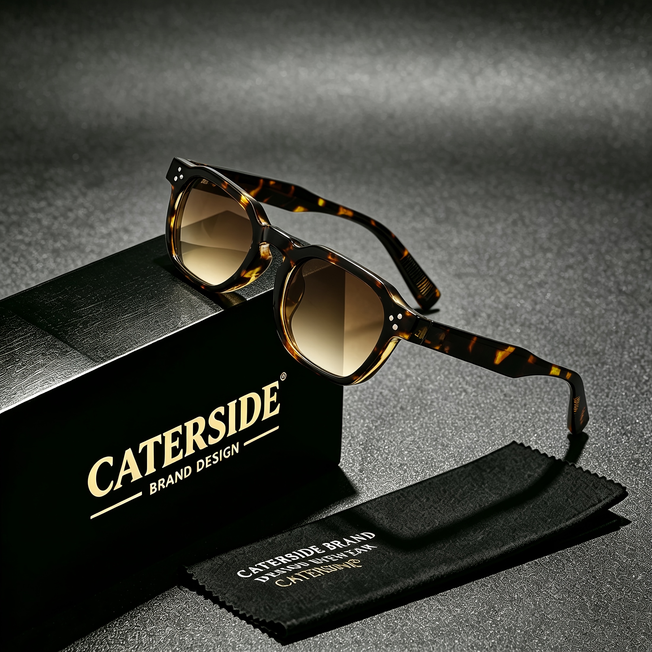 Image of Caterside Vintage Square Shape Sunglasses Colorful Style Glasses For Men Women Outdoor Vacation, Holiday, Street Photo Glasses
