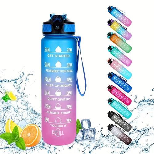 gradient plastic water cup portable fashion sports water cup