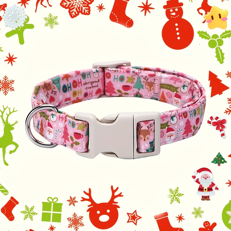 

Santa Claus Themed Adjustable Dog Collar - Breathable, Detachable, Fashion- Pet Accessory With