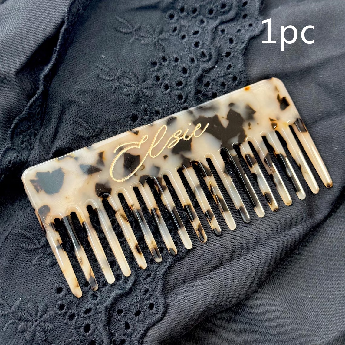 TEMU Een gepersonaliseerde haarborstel en een gepersonaliseerde haarklem - Aangepaste naam/tekst, acetaatvezelkam voor dames, klauwclip, draagbare