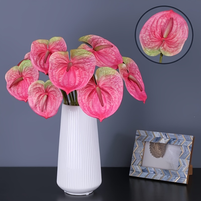 

2-pack Artificial Flowers For Home Decor - Plastic Lily Floral Arrangements For Wedding, Engagement, Centerpieces, Tabletop Decor Without Container - For All Room Types & Major Holidays