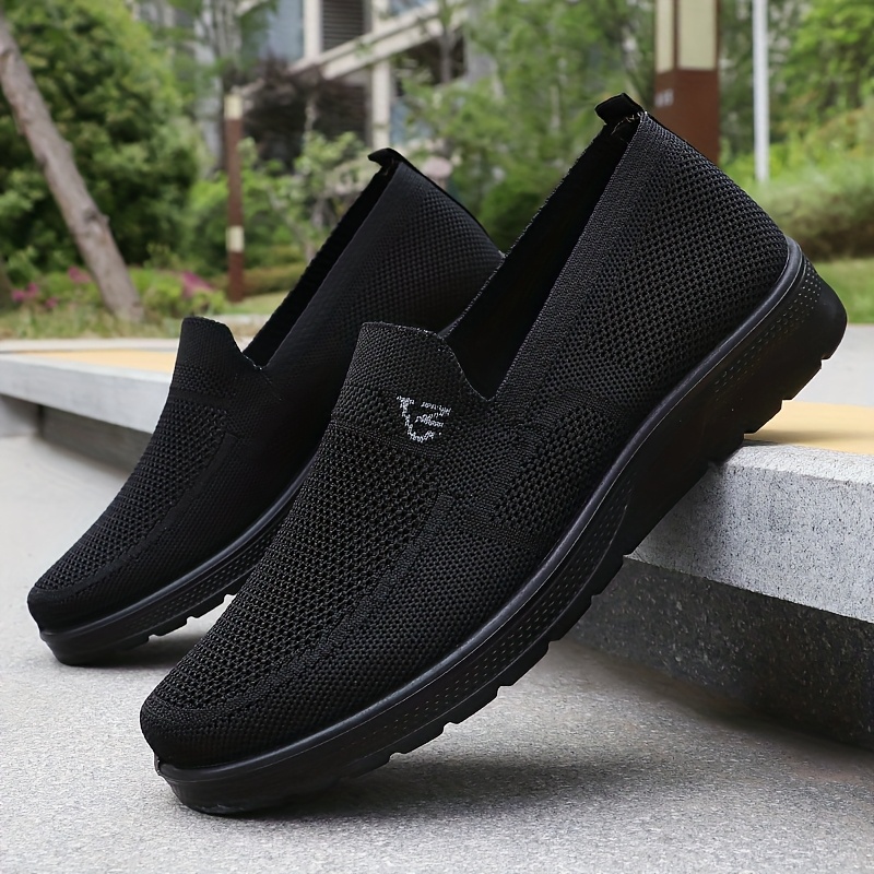 Men's Stylish Solid Knit Casual Shoes - Lightweight, Breathable, Non-Slip - The Perfect Choice for Outdoor Adventures and Leisure Enthusiasts
