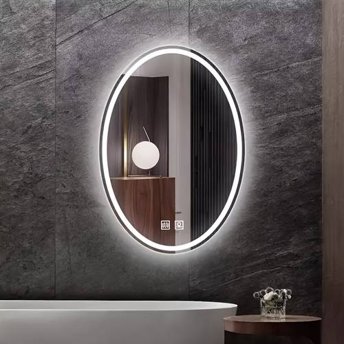 item picture oval bathroom mirror measuring 60cm 80cm makeup mirror with led lighting and defogging function full length mirror bathroom mirror with lights