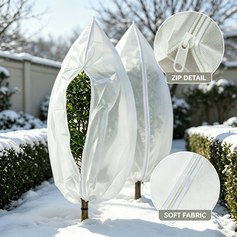 TEMU Copertura invernale da esterno per piante , 1 pezzo, materiale antistrappo, antivento, antigelo e antineve, con coulisse e cerniera, copertura e