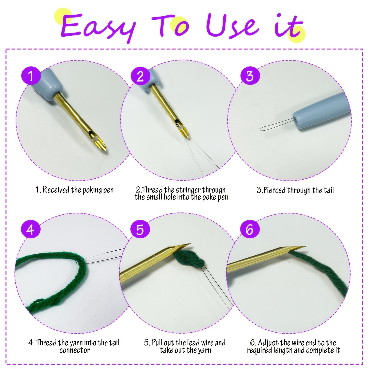 Punch Needle Embroidery Kit with Floral Pattern for Beginners
