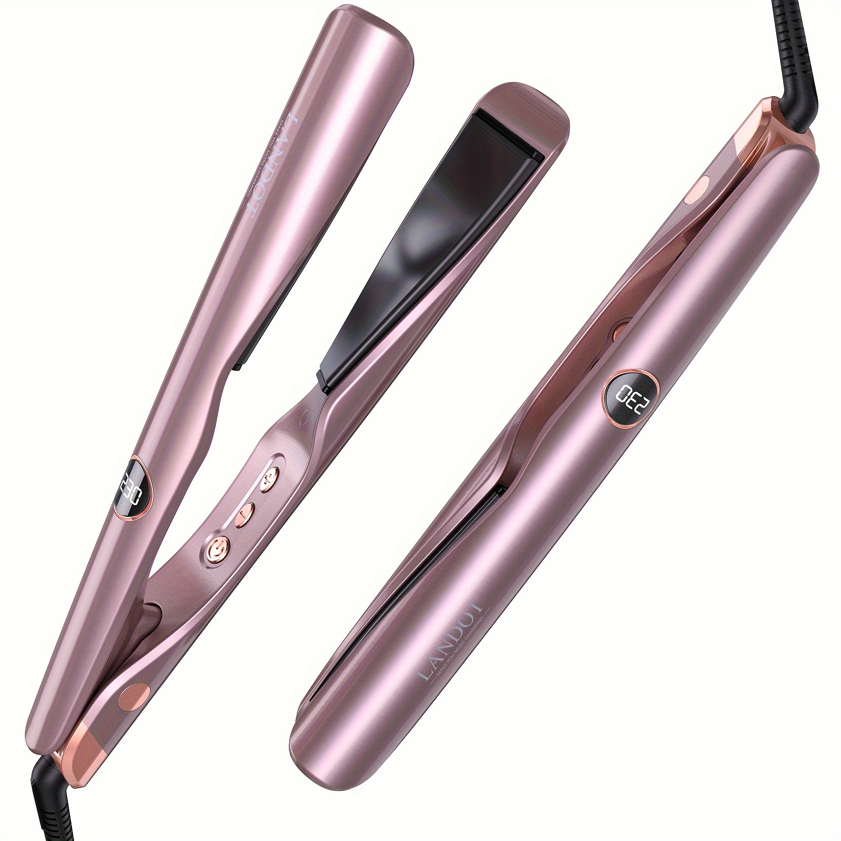 

Landot Rose Golden Flat Iron Curling Iron In 1 - Hair Straightener And Curler 2 In 1 - Twist Straightening Curling Iron Combo 1 Inch -styler