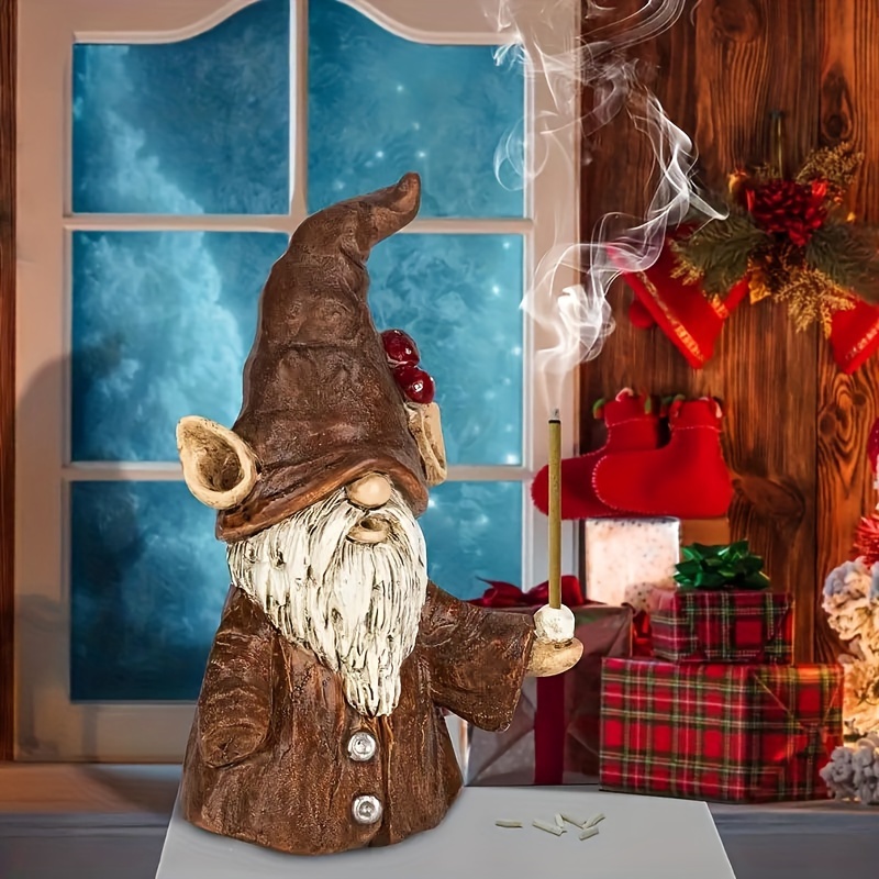 

Resin Gnome Incense Holder - 4.13" Desktop Burner For , Decor Accent & Unique Gift Idea