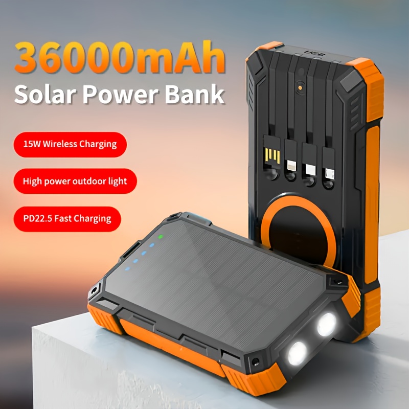 

Ultra-high 30,000mah Solar Power Bank With Usb Type-a - , Portable & For Outdoor Camping, Emergency Lighting, Sos Signal & Flashlight