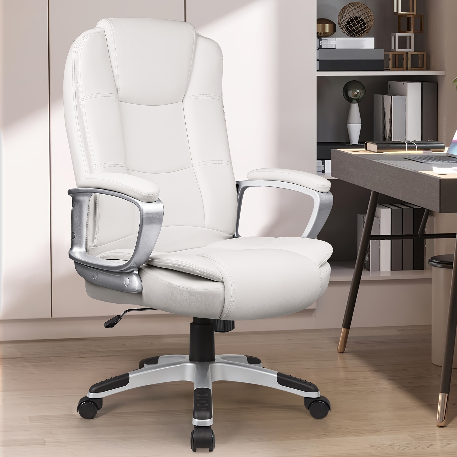 

Home Office Desk Chair, 400lbs Big And Tall Managerial Executive Chair, High Back Computer Chair With Cushions Armrest, Height Adjustable Pu Leather Ergonomic