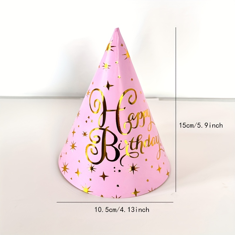 12pcs Birthday Hats Mixed Pack Color Elegant Paper Happy Birthday  Hats DIY Flat Delivery for Halloween, Christmas Event Party Sup