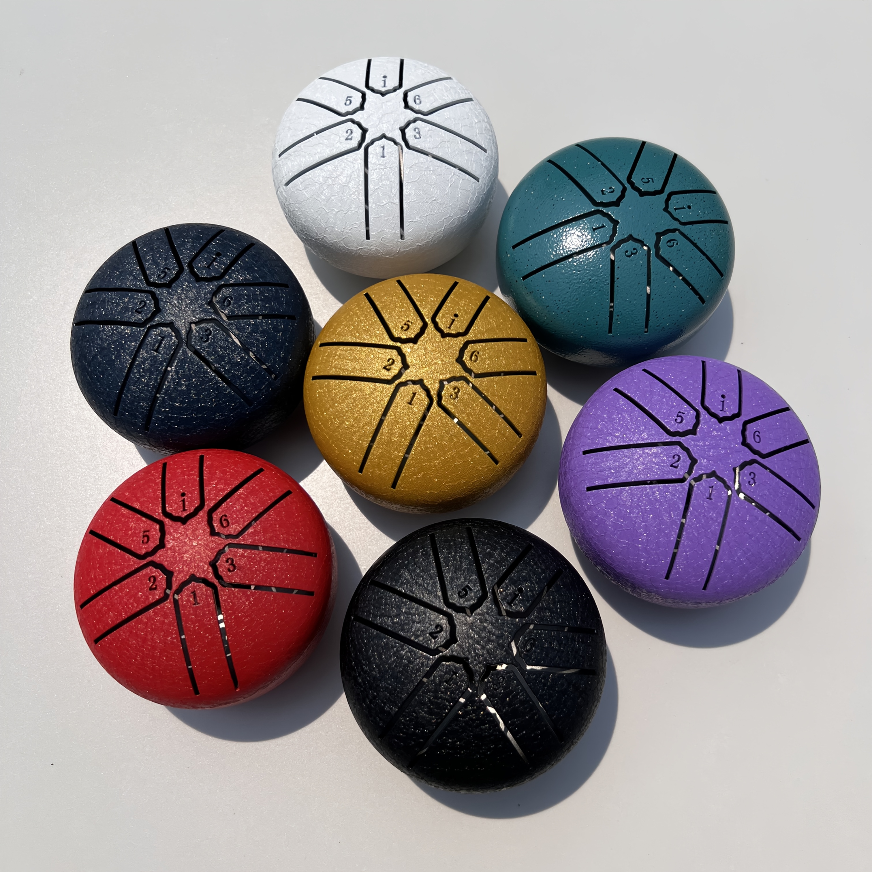 Ethereal Drum 3-Inch 6-Note Portable Outdoor Steel Tongue Chime - Machine-Made Artificial Tuning, Quenched Finish, 6-Note Range, 4 Colors (White/Red/Green/Black) for Meditation, Yoga, Relaxation & Music Practice, Meditation Accessory, Sleek Design, Durable Construction, Yoga Ball For Exercise, Yoga Ball For Women, Pilate Ball, Rain Drum, Rain Musical Instrument