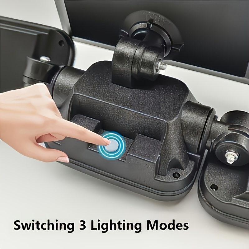 Luces solares con sensor de movimiento de 74 LED con 3 modos de brillo, luces de pared para exteriores para puerta de entrada, patio, garaje, patio - Eficiencia energética, montaje semiempotrado, material plástico, energía solar, sin control remoto, Ip55
