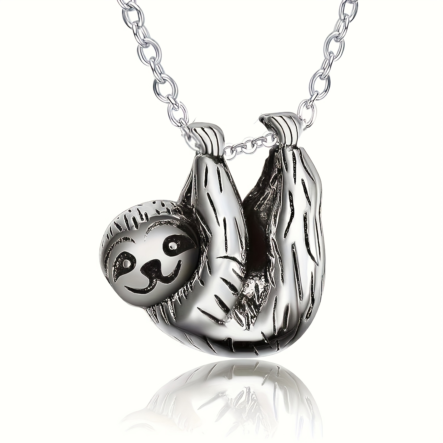 Stylish Silvery Sloth Necklace With Luxury - Perfect Gift For & Animal Enthusiasts, Elegant And Unique