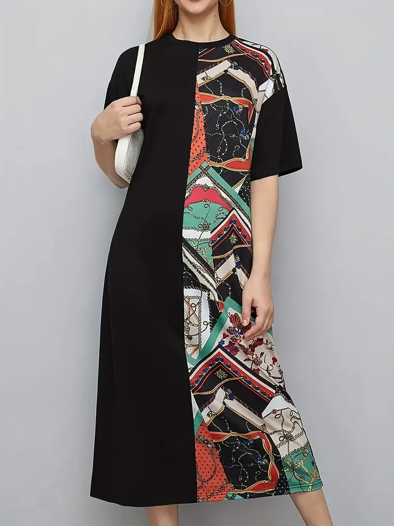 scarf print shirt dress Khaki Scarf Print Tie Detail Shirt Dress AX Paris
