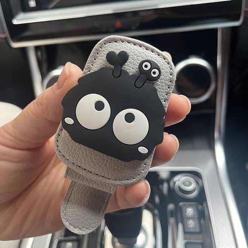 1pc magnetic car sun visor glasses clip cute coal elf design strong magnetic holder for es car interior accessories black car accessory whimsical design secure magnetic hold holder for car
