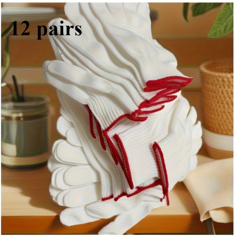 TEMU 12 Pairs Of Lightweight, Small-sized Gloves, Offering A And Breathable Design, Making Them Ideal For Office Work, Sorting And Organizing Books,