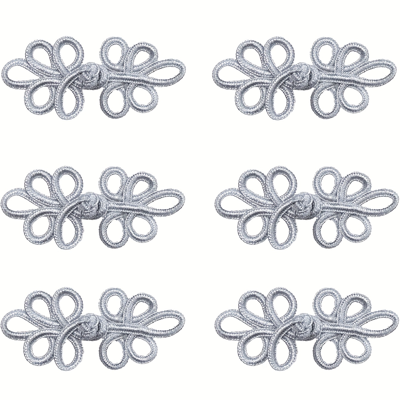 Image of 6 Pairs Buttons Closure Knots Sewing Buttons Fasteners For Cheongsam Tang Suit Scarf Cardigan Sweater Cloak Coats Costumes Outfit Sewing