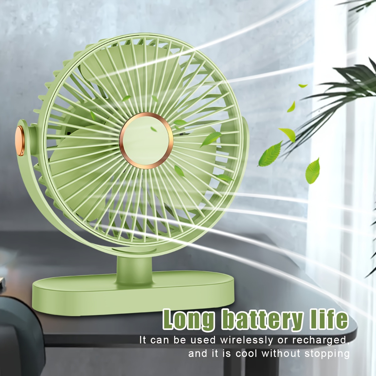 

Home Office Usb Fan, 5 Speed Adjust, Quiet Personal Fan 720 Degree Rotation With Led Light, 3000mah Rechargeable Cooling Fan, Can Be Used As Desk Lamp & Stand Fan For Home Office Summer Gifts